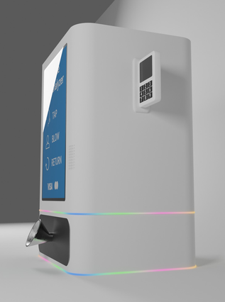 Rendu 3D du prototype AlcoScanner, vue de côté